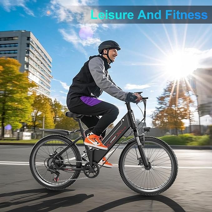 ASKGO Electric Bike for Adults, 1500W Peak Motor, 25Mph, 65Miles, 48V 10AH Removable Battery, 26“ Mountain Ebike with 7-Speed Gear for Beach Snow Commuter