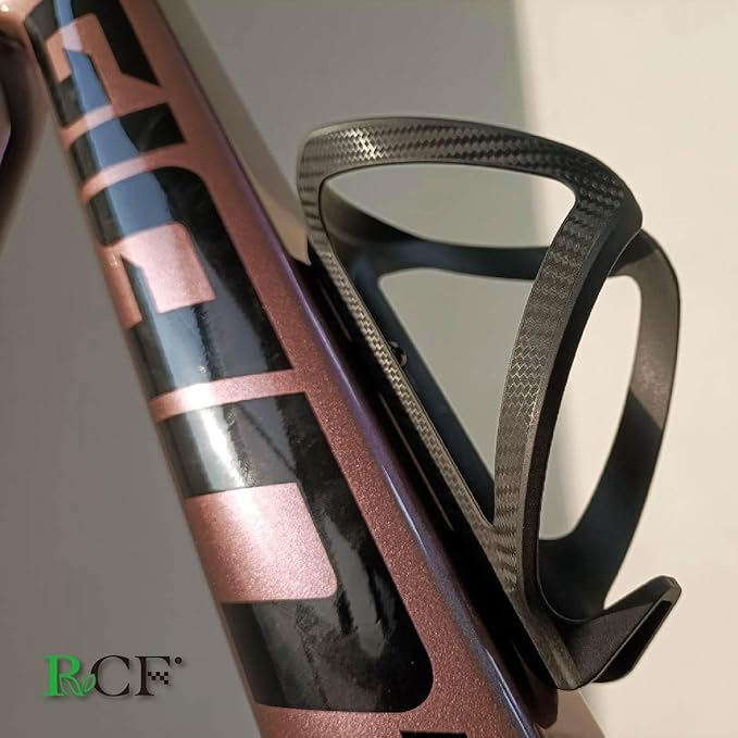 RCF Bike Bottle Cage – 100% Recycled Carbon Fiber, Ultra-Lightweight 0.95 oz, Highly Shock-Resistant Bike Water Bottle Holder for Road & Mountain Bikes (Set of 2)