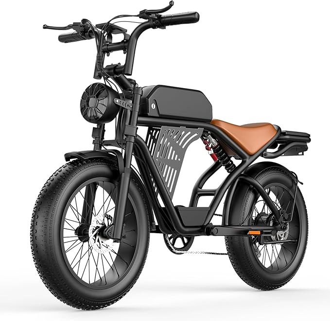 Electric Bike for Adults, 20" Fat Tire Electric Dirt Bike with 2500W Peak Motor, 32MPH, 100 Miles Range, 7 Speed Off-Road Ebike with NFC & Password Unlock, 48V 20AH Removable Battery, Commuter Ebike