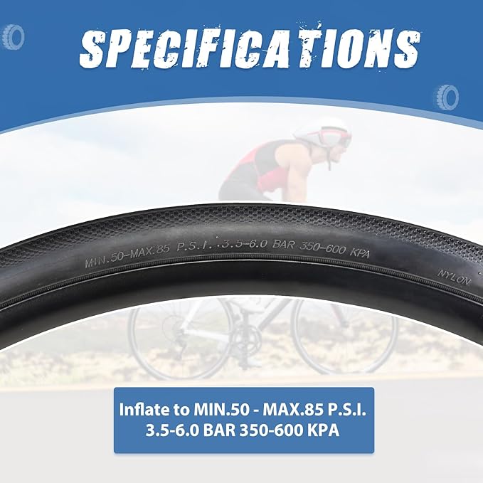 ZUKKA Bike Tire 1/2 Pack Road Bike Tire 700 x 28C / 700 x 32C Road Bike Tire 28/32-622mm Tire for Hybrid Bike Commuter Bike Road Bike Fix Gear Bike