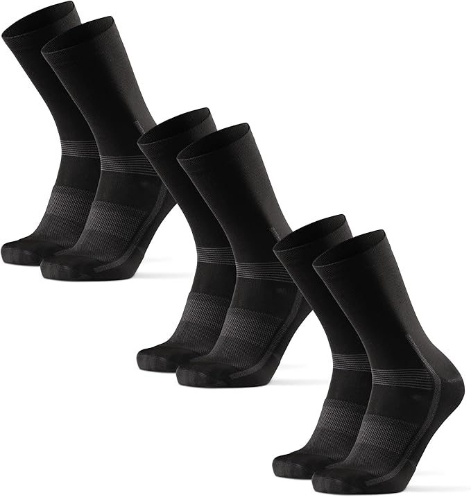 DANISH ENDURANCE Cycling Socks, Crew Length, Breathable, Cushioned, Biking Socks for Men & Women, 3 & 5-Pack