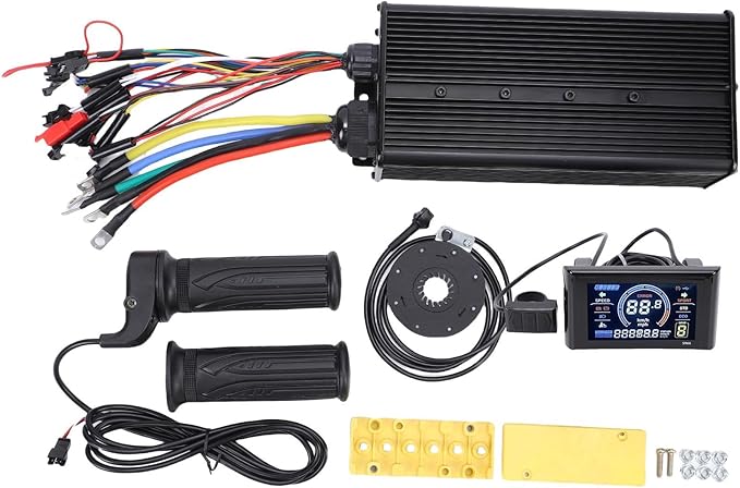 Brushless Motor Controller, 100A Sine Wave Controller 24 MOSFET 3 Mode Color Display for Pedal Assist Electric Bikes Cyclists Commuters