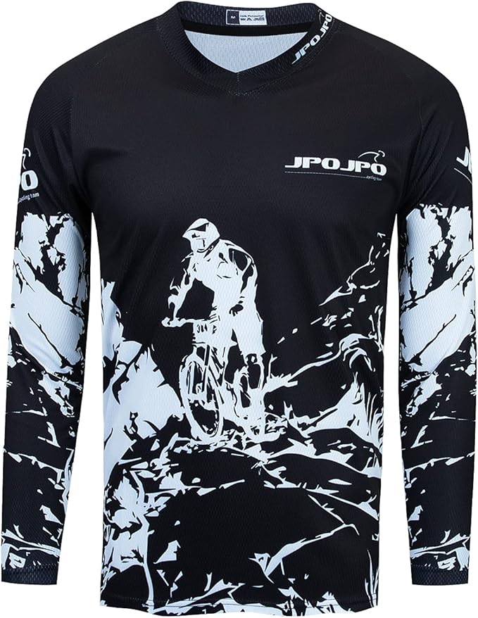 Men's Mountain Bike Jersey Long Sleeve Off-Road Clothing Downhill&Motocross Shirts Breathable/Moisture-Wicking Tops