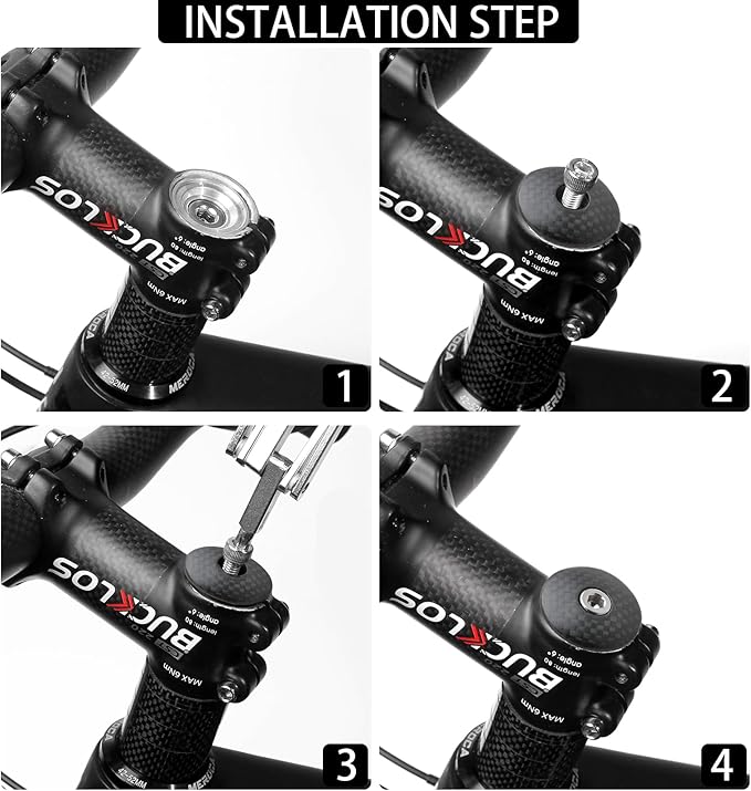 BUCKLOS QR 700c Carbon Fiber Rigid Tapered Road Bike Fork &Top Cap Expanding Plug