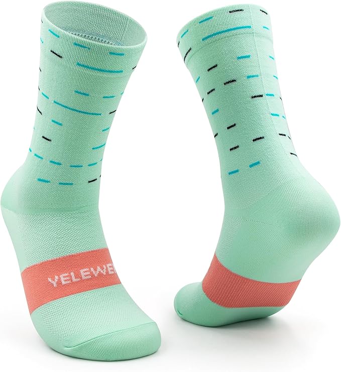 Cycling Socks Compression Athletic Crew Running Socks Mens Womens Hiking Riding Bike Workout Climbing Sports 5 Pairs