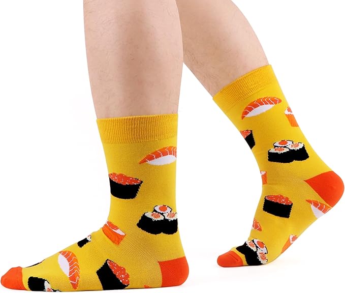 WeciBor Men's Dress Funny Crazy Colorful Novelty Combed Cotton Crew Socks 12 Pack - Size 7-10/10-13/13-15