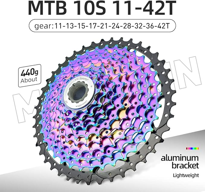 VG SPORTS 8/9/10/11/12 Speed Ultra-Light Bike Cassette for Mountain Bike 11-40T/11-42T/11-46T/11-50T/11-52T MTB Cassette Lightweight Aluminum Bracket Cassette