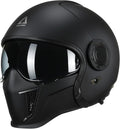TRIANGLE Full Face Motorcycle Helmets,Off-Road Motocross Helmet for Men & Women,Dual Visor with Internal Tinted Sunshield,Open Face 3/4 Adult Racing Helmet DOT Approved(Black,XXL)