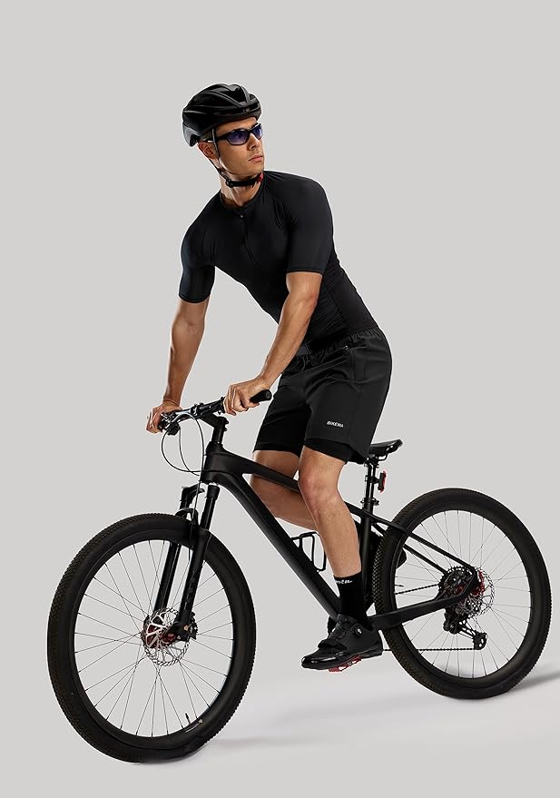 Bikewa Men's Mountain Bike Shorts 3D Padded Loose-fit Riding Biking Cycling Bicycle Biker Shorts for Men Zipper Pockets