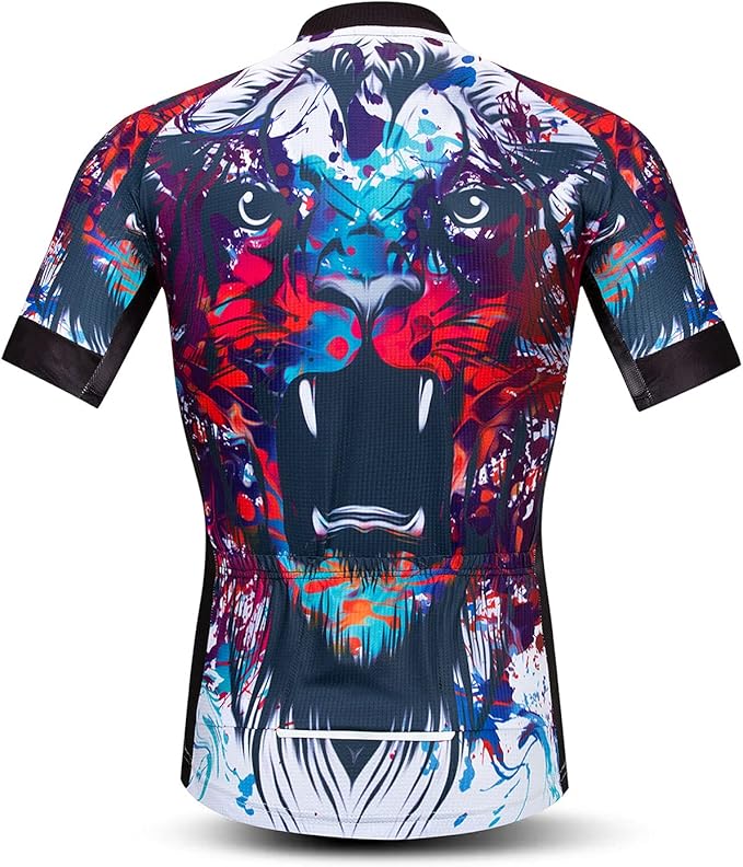 Men's Cycling Jerseys Tops Biking Shirts Short Sleeve Full Zipper Bike Clothing