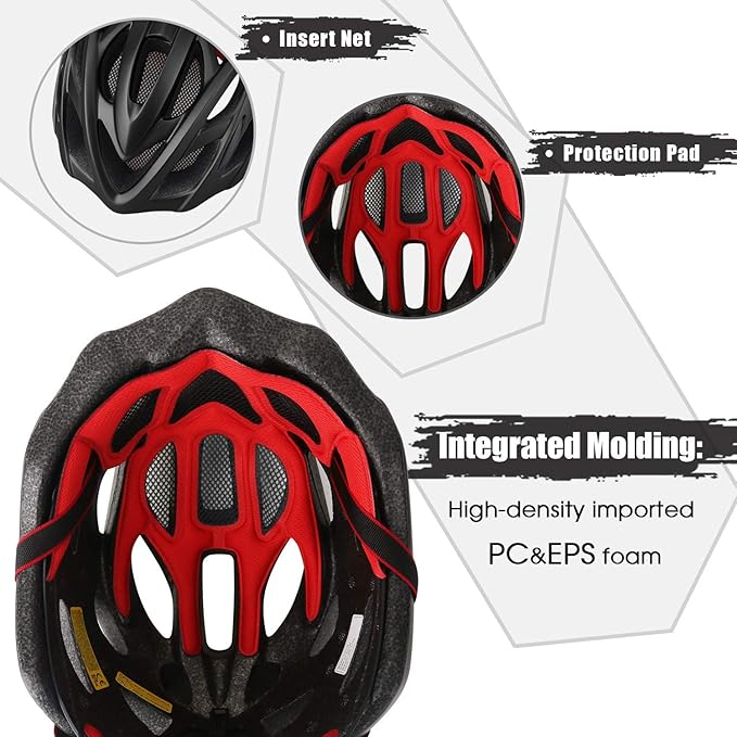 Bike Helmet Men Women, Shinmax Bicycle Helmet with Rear Light and Detachable Visor