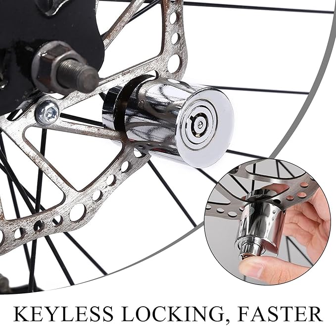Motorcycle Disc Brake Lock, Motorbike Safety Anti-Theft Wheel Disk Lock with Two Keys, Mini Alloy Brake Disc Locks for Motorcycle Electromobile Road Cycle Bicycle Security