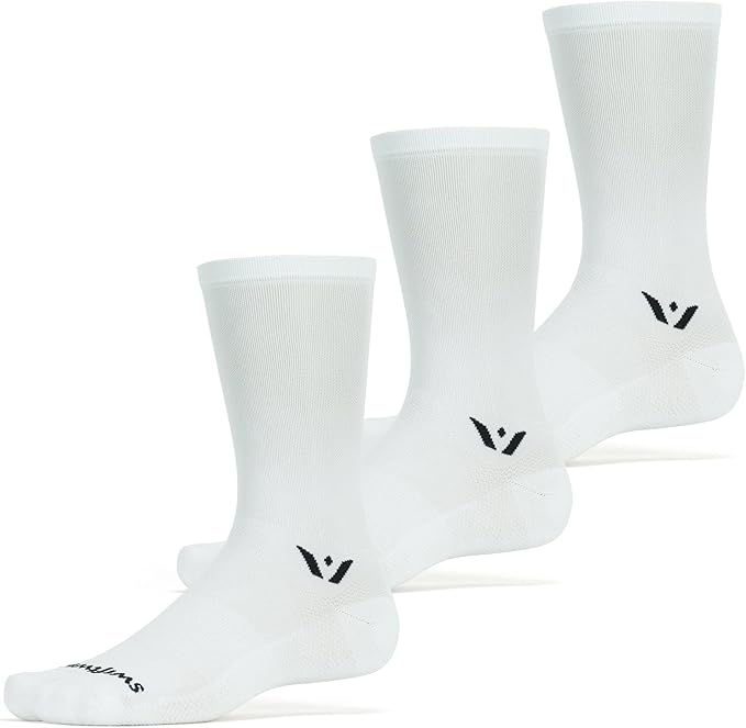 Swiftwick- ASPIRE Crew Cycling Socks, Firm Compression Fit, Moisture Wicking