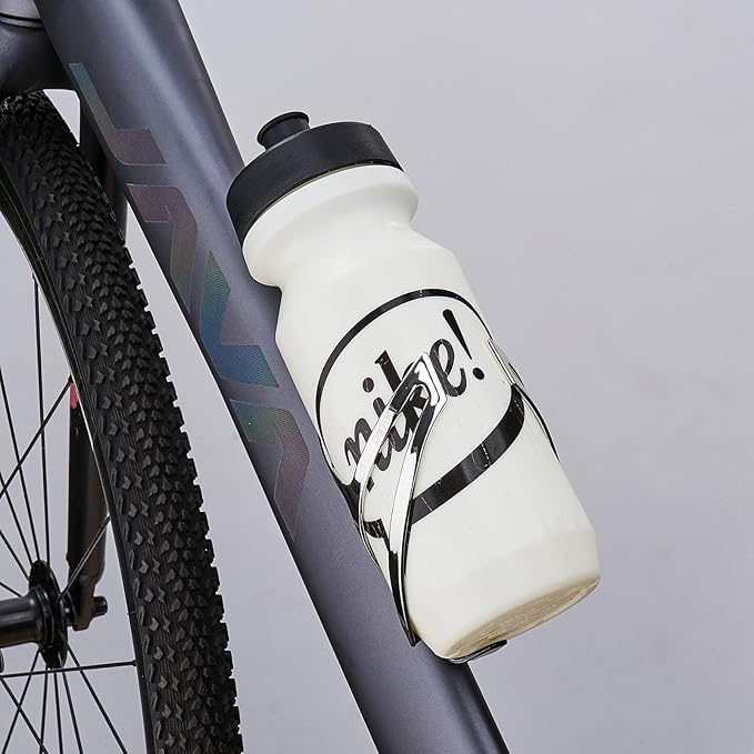 Corki Cycles Bike Water Bottle Holder Aluminum Alloy, Universal Bike Water Bottle Cage for Road, Mountain and Gravel Bikes - 1 Pack - Black Silver