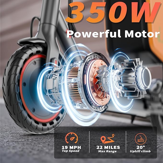 8.5" E Scooter for Adults 19/22 MPH 350/500W Motor 187.2/288.6/441WH Battery, Motorized Scooter Up to 22 Miles Range, Foldable Bearing 265 LBS/APP Control
