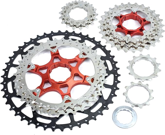 VG SPORTS 8/9/10/11/12 Speed Ultra-Light Bike Cassette for Mountain Bike 11-40T/11-42T/11-46T/11-50T/11-52T MTB Cassette Lightweight Aluminum Bracket Cassette