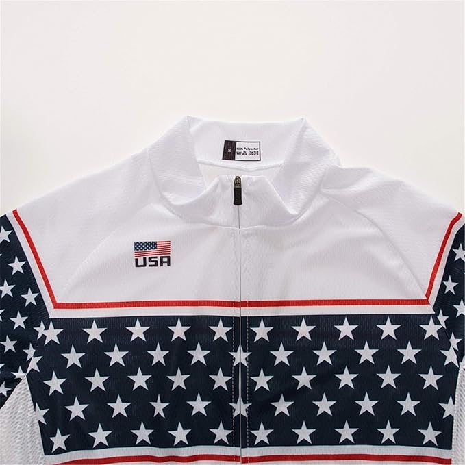 Cycling Jerseys Men Bicycle Short Sleeve Summer Shirt Bike Biking Tops Riding Clothing Flag