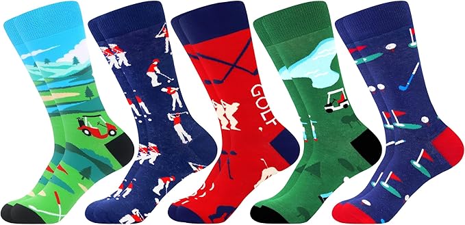 WeciBor Men's Dress Funny Crazy Colorful Novelty Combed Cotton Crew Socks 12 Pack - Size 7-10/10-13/13-15