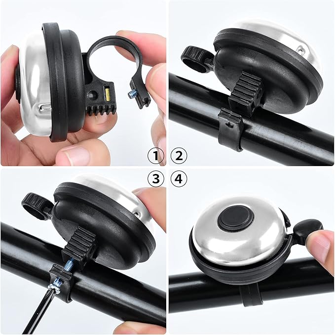 Classic Bike Bell, Aluminum Bicycle Bell, Loud Crisp Clear Sound Bicycle Bike Bell for Adults Kids