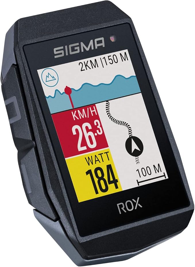 SIGMA Sport ROX 11.1 EVO GPS Bike Computer, Black, Navigation, Workout, Indoor & Outdoor Training, Quick Mounting, E-Bike Ready, Smart Phone Connectivity, Lightweight, IP67 Water Resistant