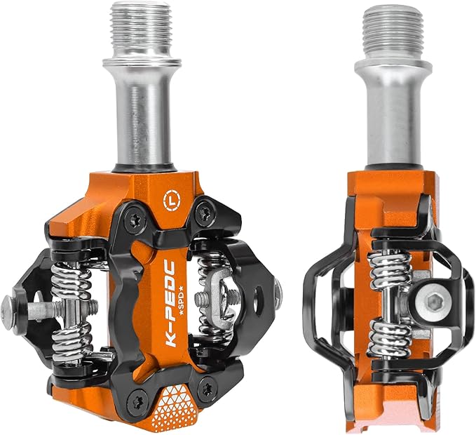 Compatible Clipless MTB Mountain Bike Pedal Dual Sided Lightweight Aluminum 9/16″ Platform Bicycle Pedals with Cleats for Road