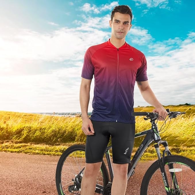 ROTTO Men's Cycling Shorts Padded Bike Shorts with Sponge & Gel Padding for Road & MTB Biking