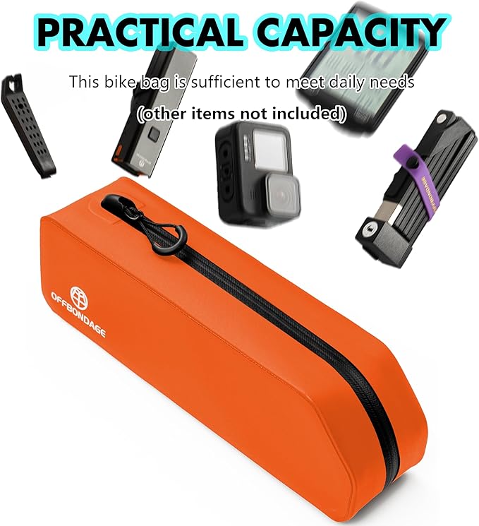Waterproof Bike Top Tube Bag - TPU Bolt-On & Strap Mount Frame Pack, Lightweight Aerodynamic Cycling Storage for Mountain/Road/Gravel