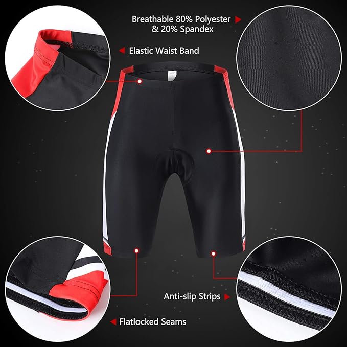 Lixada Men's Cycling Jersey Short Sleeve with Padded Shorts Quick-Dry Summer Short Bike Clothing Bicycle Shirts Pants Set