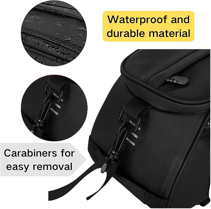 Rear Bike Rack bag,Bicycle Trunk Pannier Saddle Seat Bag Bike Accessories with shoulder strap large capacity Waterproof Reflective Bicycle Frame Bag Panniers for riding orange