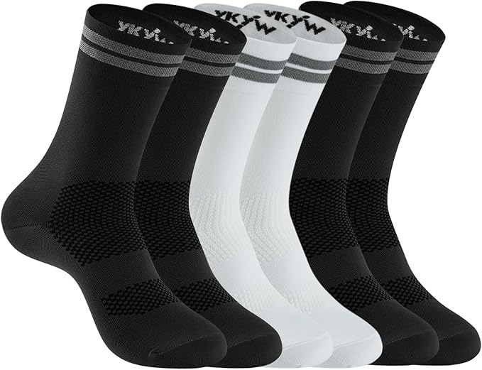 YKYWBIKE Cycling Socks for Men Women-Athletic Crew Bike Socks,Compression Biking Socks for Men Cycling,MTB Riding Socks