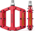 Mountain Bike Pedals 9/16 Inch - Bicycle Flat Pedals with Reflectors - Lightweight Nylon Fiber Wide Platform Pedals for Mountain Bike, BMX, Road Bike Pedals