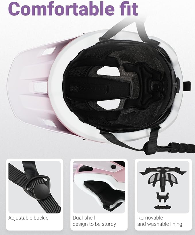 Mountain Bike Helmet for Adult, NTA 8776 E-Bike & Road Bicycle Helmet Certified Adjustable MTB Cycling for Men Women Youth Visor &Magnetic Buckle