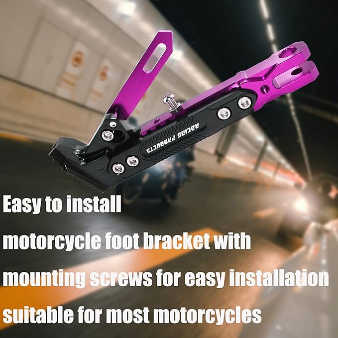 Universal Motorcycle Kickstand Accessories Motor Scooter Modified CNC Aluminum Alloy Adjustable Tripod Holder Kickstand Foot Side Support Stand Motor Scooter Motorbike Motocross Dit Pit Bike