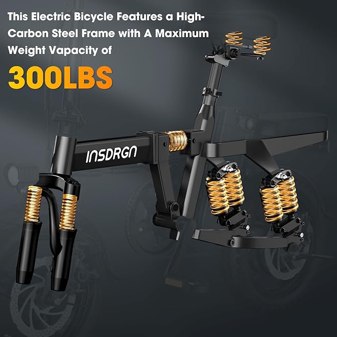 14" Folding Electric Bike for Adults, Peak 1500W Motor,20MPH Max Speed,48V 16Ah Removable Battery Electric Bike, 35/62Miles Max Range, UL 2849 Certified E Bike