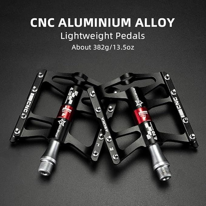 ROCKBROS 4 Bearings Mountain Bike Pedals MTB Padals Platform Flat Bike Pedals Aluminum Alloy 9/16"