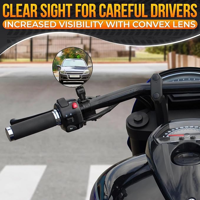 4Pcs Black Adjustable Rear View Mirror for Bikes, Universal Rearview Mirror for Handlebars, Wide Angle Acrylic Convex Safety Mirrors for Adult Bikes/Kids/Road/Mountain Bike