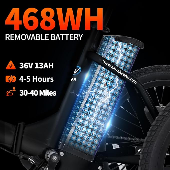 Electric Tricycle for Adults,Fat Tire Folding Electric Trike,3 Wheels Electric Bicycle Bikes, Peak 700W Step-Thru Etrike with 468WH Removable Battery and Large Basket for Women Men