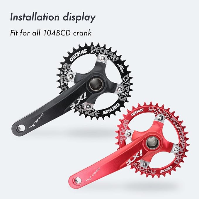DJC Bike Chainring 104mm BCD Round/Oval MTB 104BCD 30T to 52T 7/8/9/10/11/12 Speed Narrow Wide Tooth Aluminum 7075 Super Lightweight 30T 32T 34T 36T 38T 40 42 DH XC Trail Fat Bike Ebike
