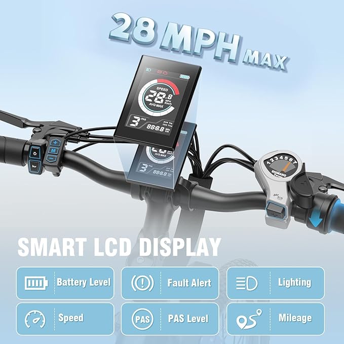 750W Electric Bike for Adults, 22 MPH, 50 Miles Long Range Electric Bicycle for Adults, 27.5 Inch Tires E-Bike, 480WH Removable Battery Commuter Bike, Blue