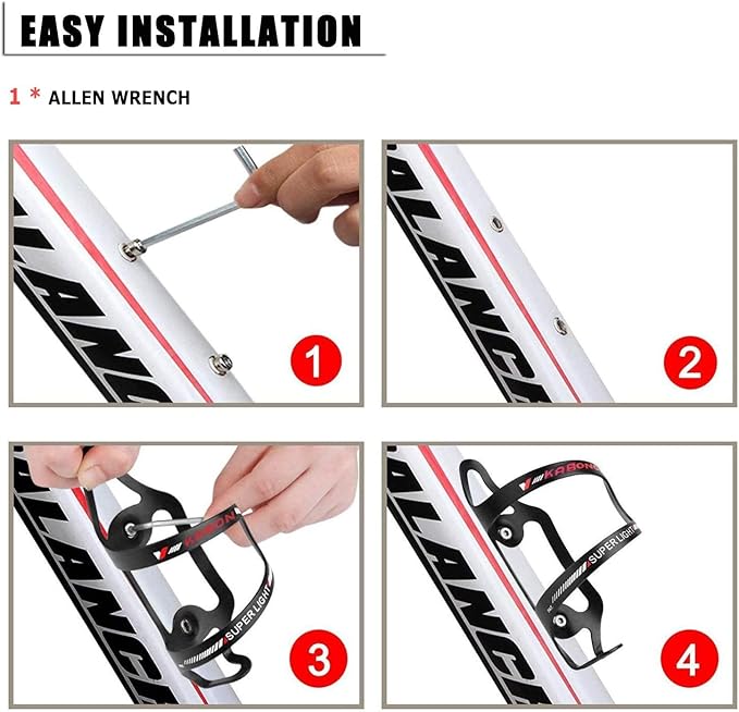 KABON Bike Water Bottle Holder, Lightweight Bicycle Alloy Aluminum Side Load Water Bottle Cage Brackets for Road Mountain Bike-2pcs