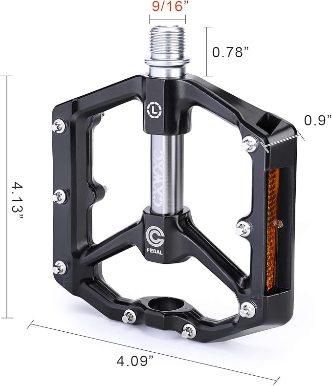 CXWXC Road/MTB Bike Pedals - Aluminum Alloy Bicycle Pedals - Mountain Bike Pedal with Removable Anti-Skid Nails