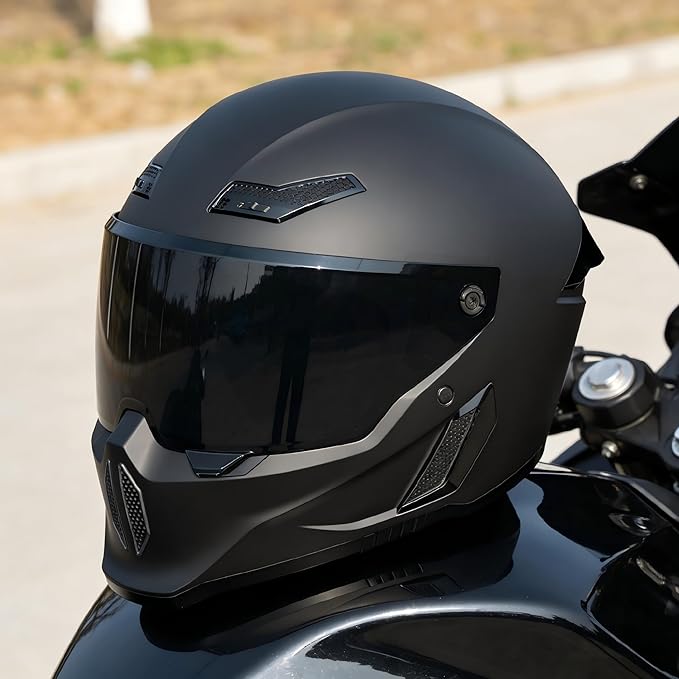 Motorcycle Helmets for Adult Men Women,Full Face Motorcycle Helmet,MG666 DOT Approved Motorbike Racing Street Bike Helmets with Two Visors