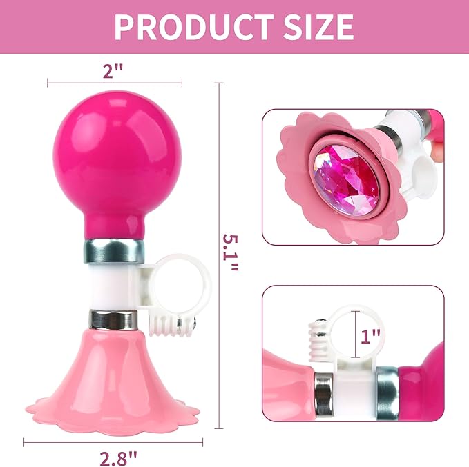 Kids Bike Horn, Bike Horn Pink for Kids, Bicycle Bell for Girls Boys (Pink)
