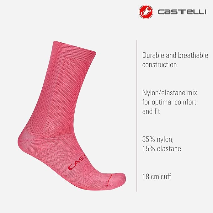 CASTELLI Men’s Espresso 18 Sock, Moisture Wicking Performance Cycling Apparel Sock for Road & Gravel Biking