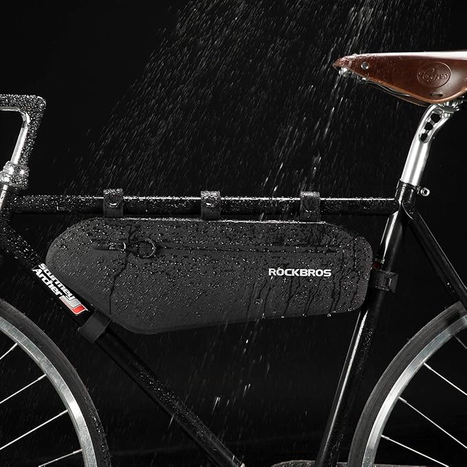 ROCKBROS Bike Frame Bag Waterproof Bike Triangle Bag Bicycle Under Top Tube Bag Corner Pouch Storage Bag Approx. 4 Litres for Cycling Accessories
