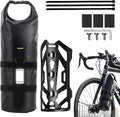 ENLEE 1pack Front Bike Fork Bag with Multipurpose Cage, 5L Waterproof Dry Bike Bags for Bicycles, Lightweight Portable Roll Top Design Bike Packing Fork Bags, Suitable for Fat Frame Mountain Bikes