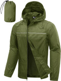 SWISSWELL Mens Rain Jacket & Coats Packable Lightweight Waterproof Windbreaker Hooded for Golf Cycling Hiking