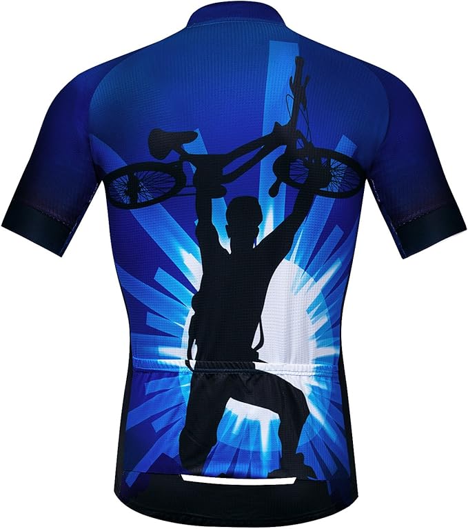 Men's Cycling Jersey Short Sleeve Bike Shirts Bicycle Jacket with Pockets