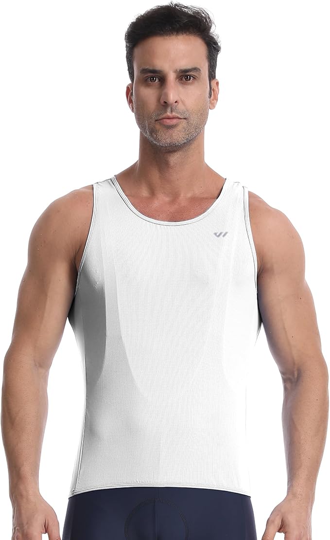 Lo.gas Sleeveless Cycling Jersey Men, Biking Base Layer Breathable and Lightweight with Back Pocket Sports Vest