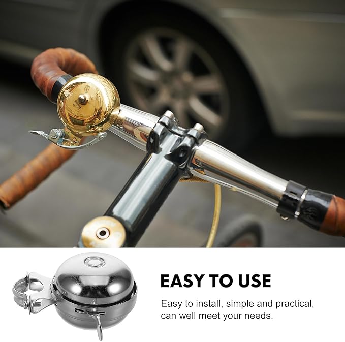 Vintage Bicycle Bell Aluminum Metal Bike Ring Loud Handlebar Bell for Mountain and Road Bikes Adults Finger Horn Accessory
